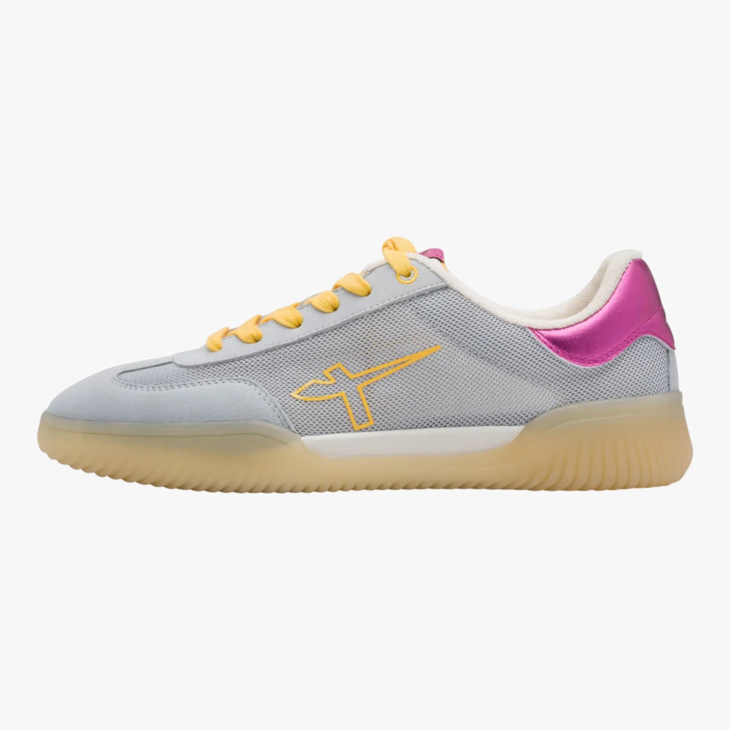 Tamaris Light Blue Mesh Trainer with Pink Heel