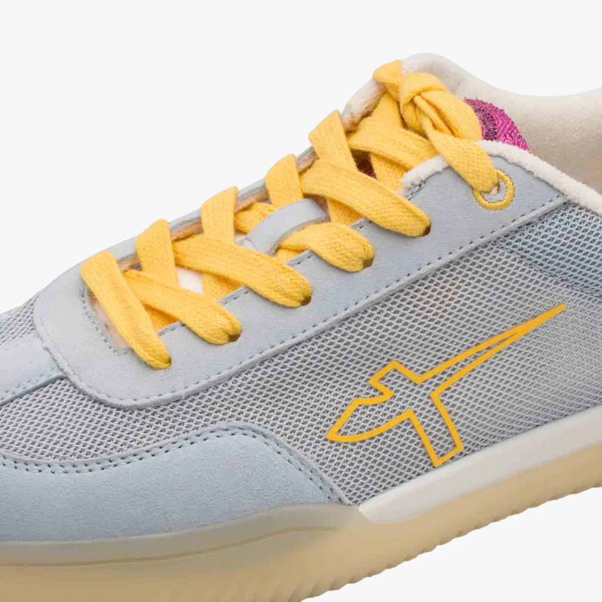 Tamaris Light Blue Mesh Trainer with Pink Heel