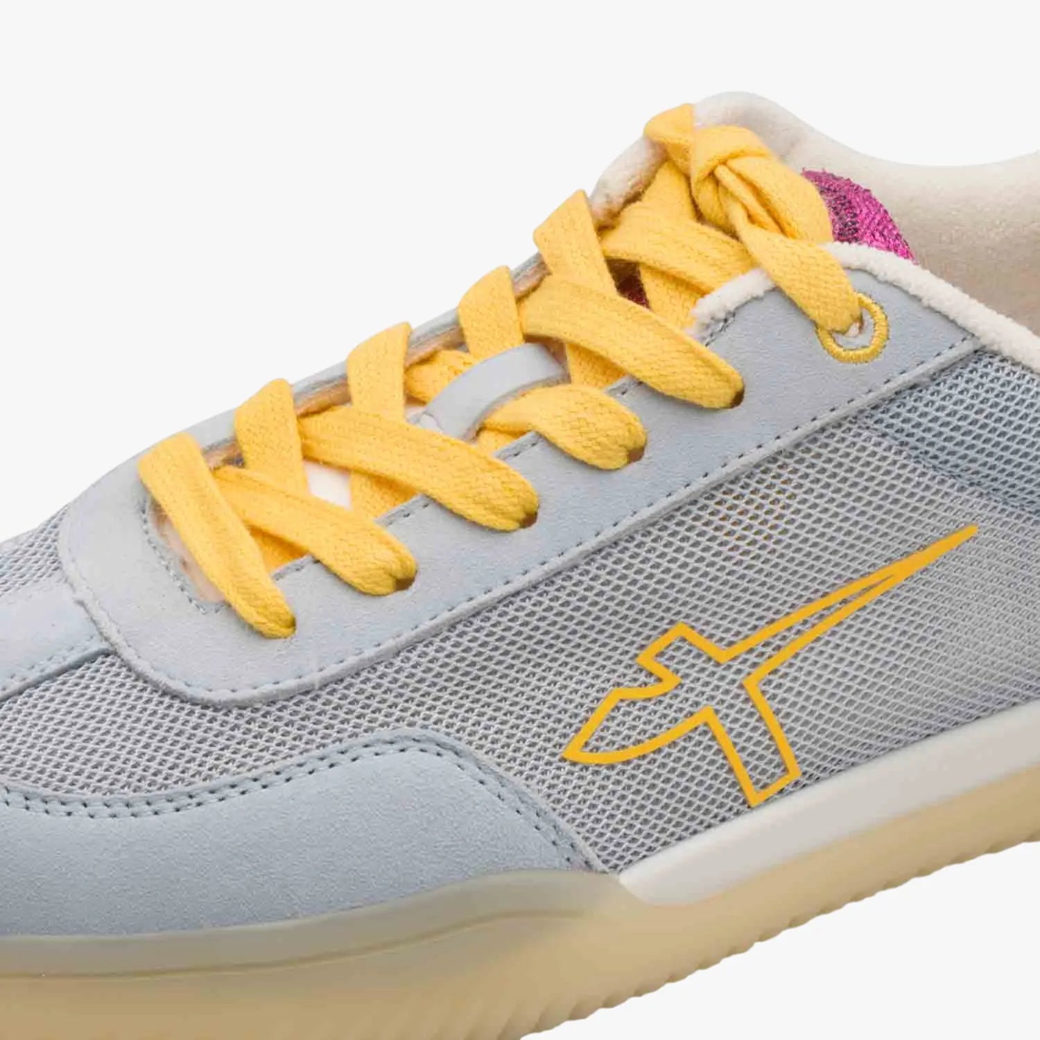Tamaris Light Blue Mesh Trainer with Pink Heel
