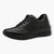 Tamaris Black Leather Trainer-Style Shoes with Wedge Sole and Side Zip - Leavys Shoes