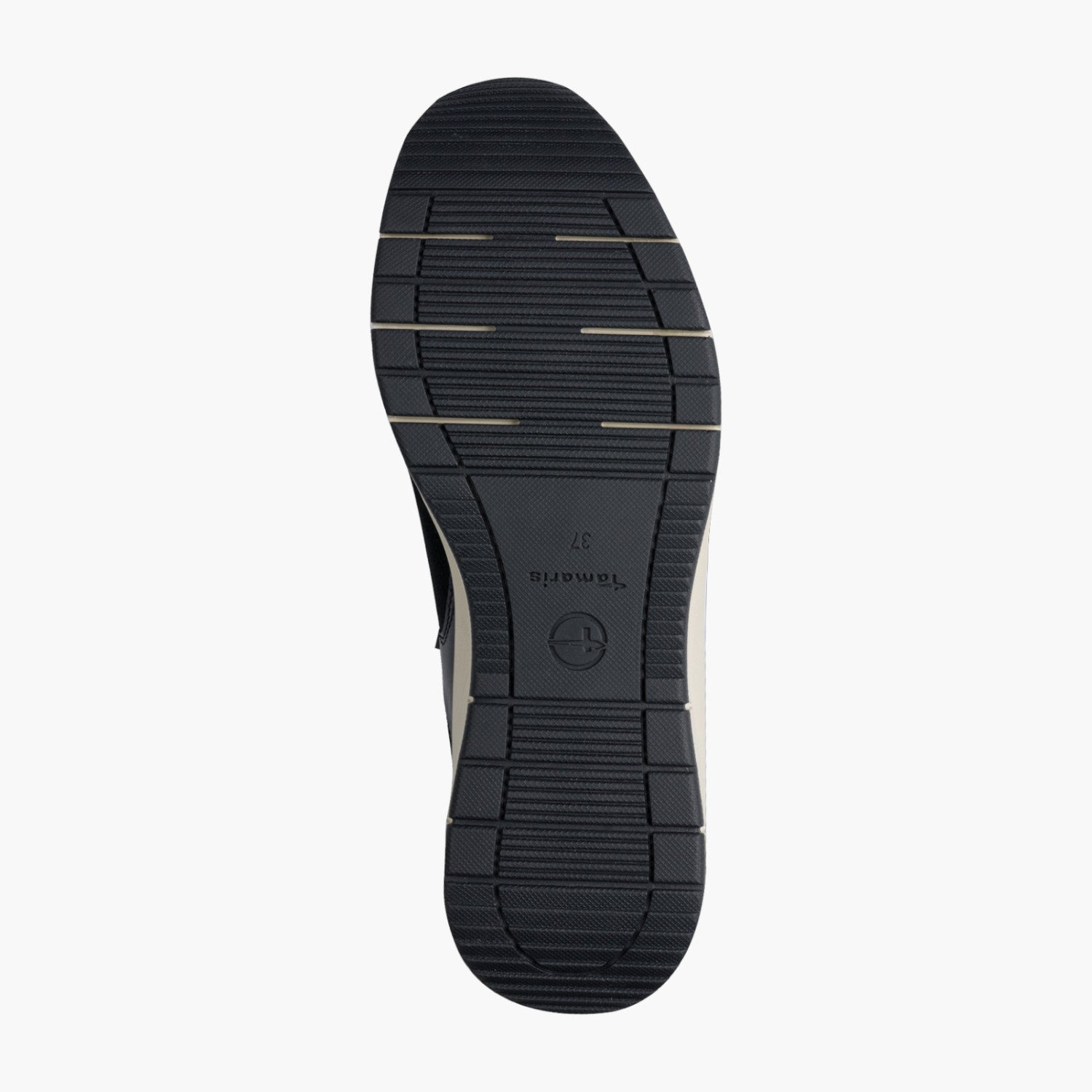 Tamaris Navy Leather Mix Sneaker with Comfort Zip & Sole - Leavys Shoes