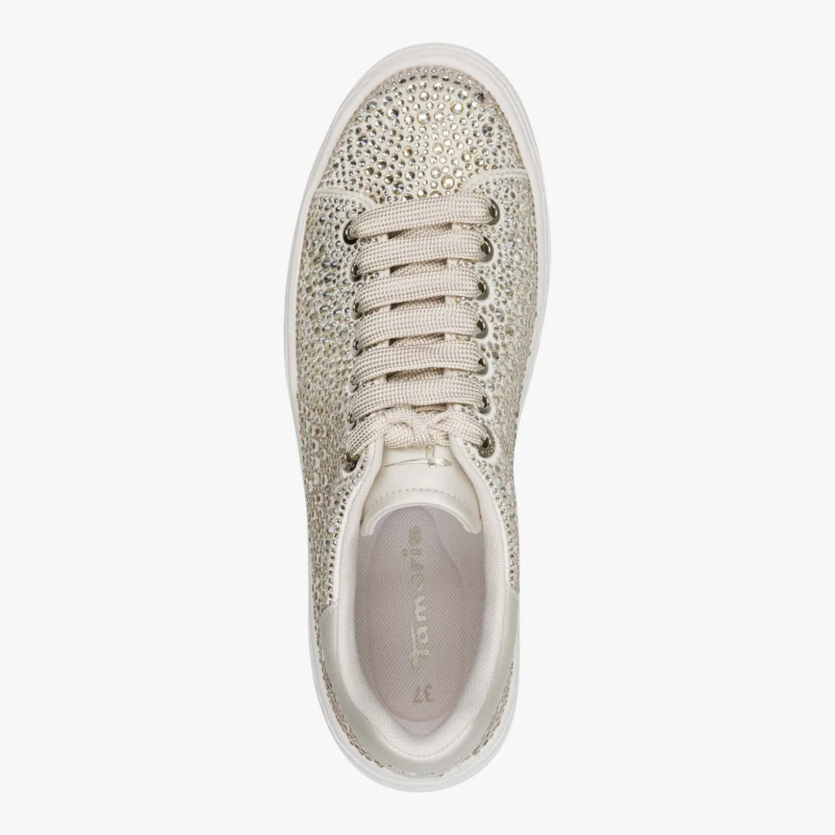 Tamaris Champagne Sparkle Platform Trainer (Removable Insole)