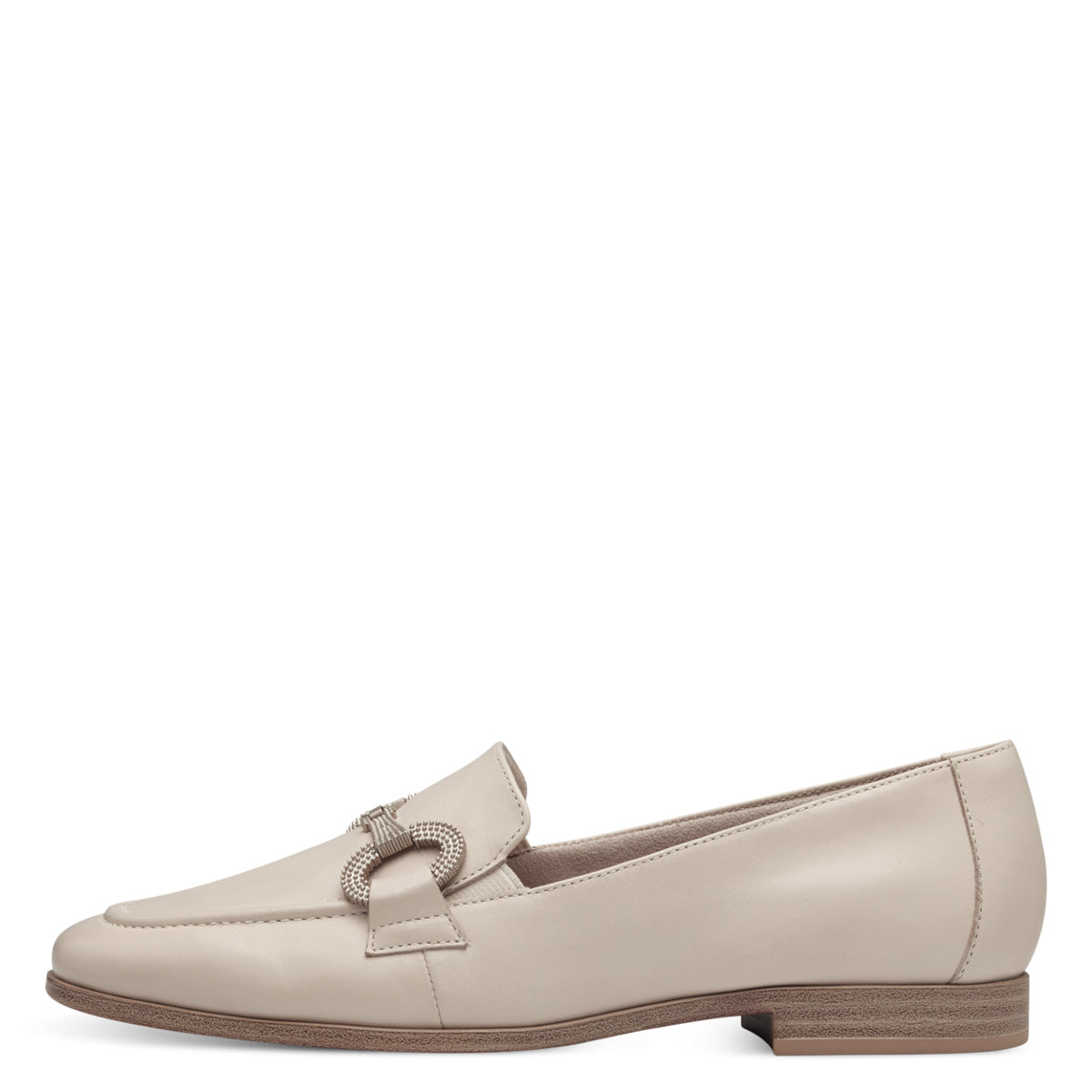 Tamaris Beige Loafer with Sleek Chain Detail and Comfort Technology