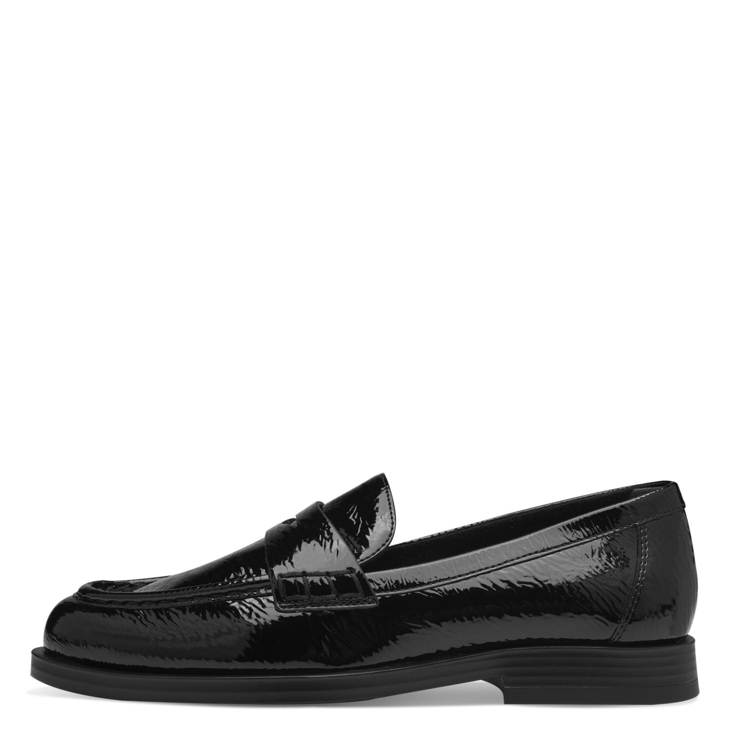 Front view of the Plain Black Patent Loafer