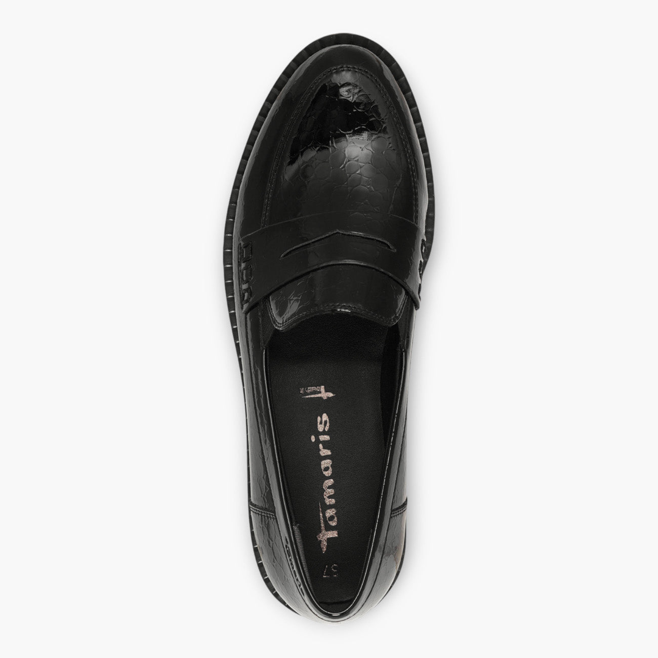 Tamaris Black Patent Chunky Loafers