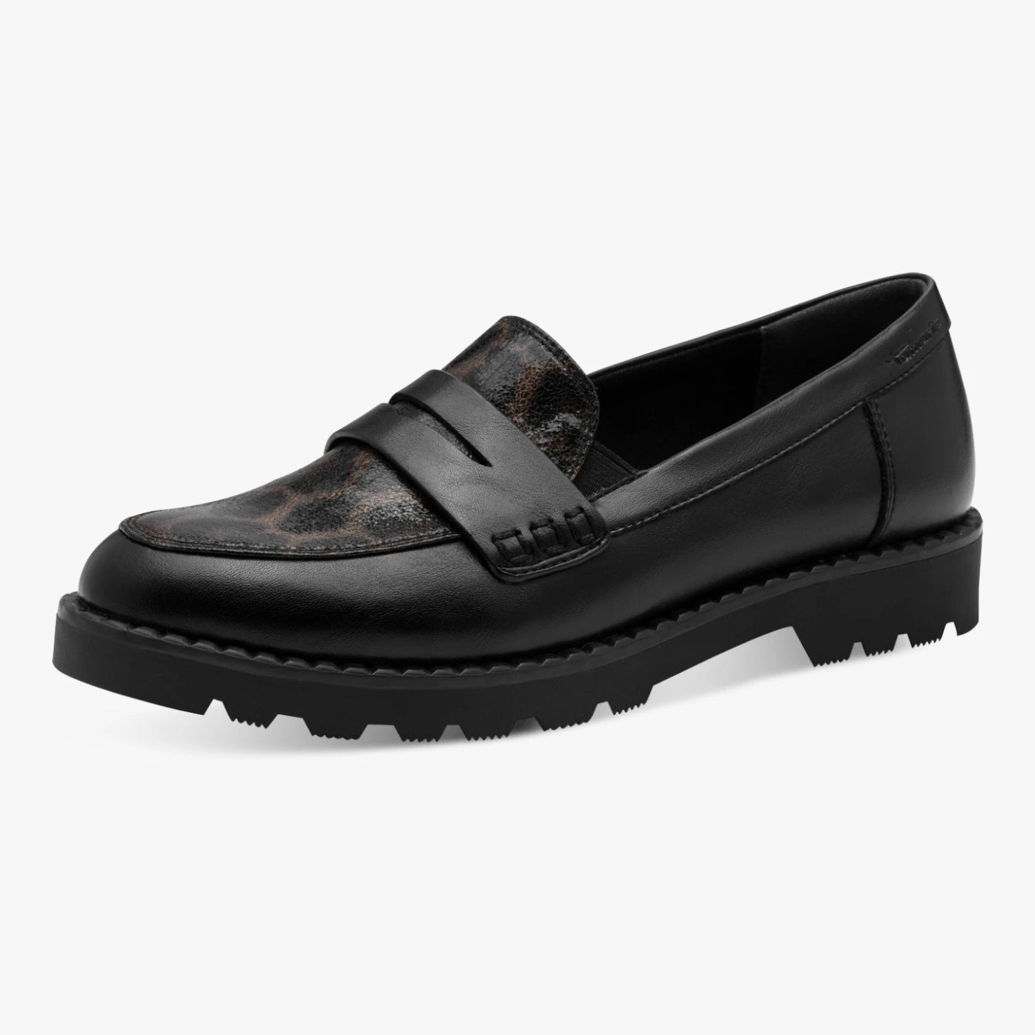 Tamaris Essentials Black Leopard Chunky Loafer