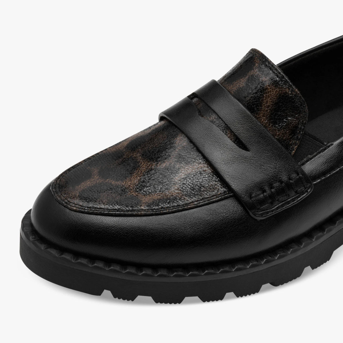 Tamaris Essentials Black Leopard Chunky Loafer