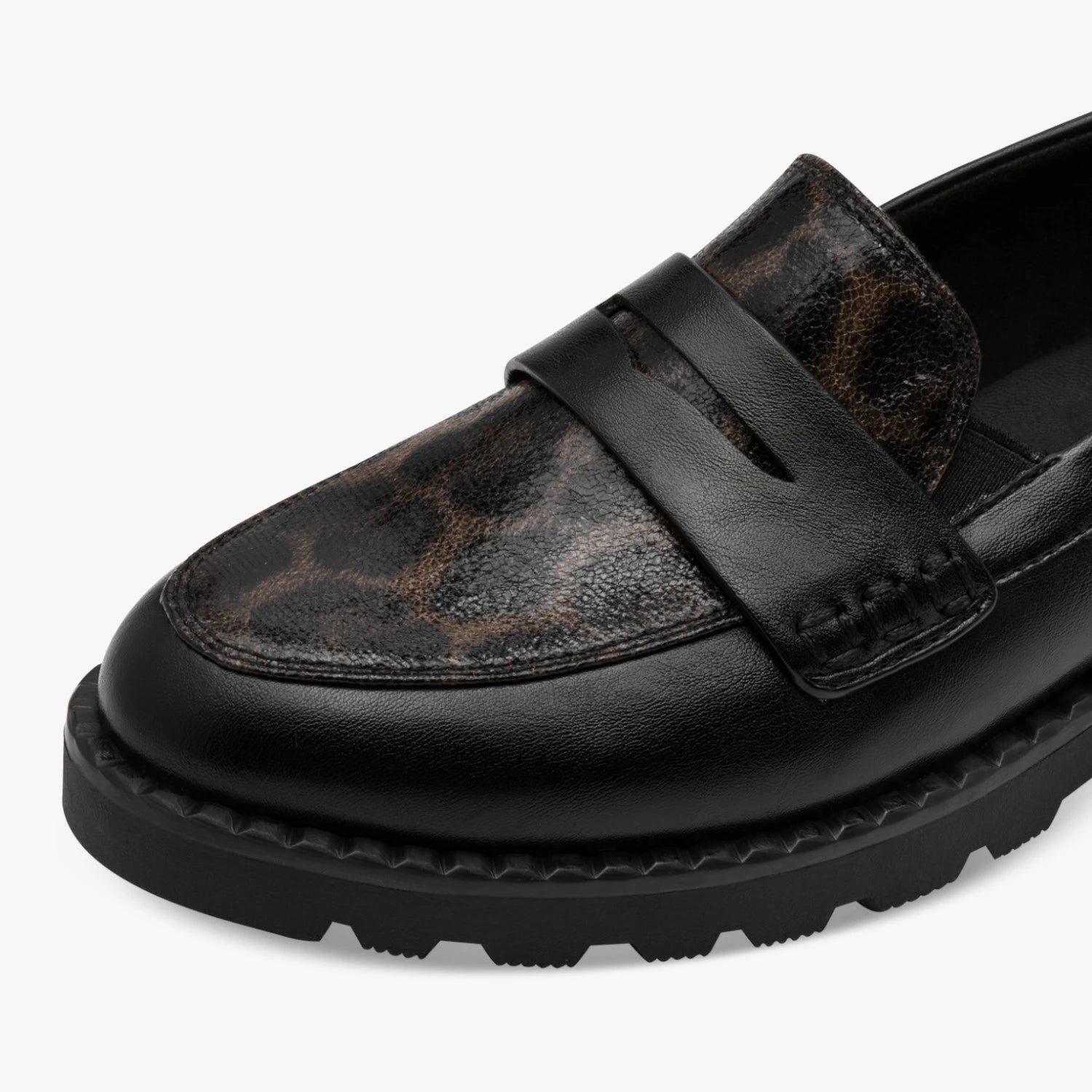 Tamaris Essentials Black Leopard Chunky Loafer