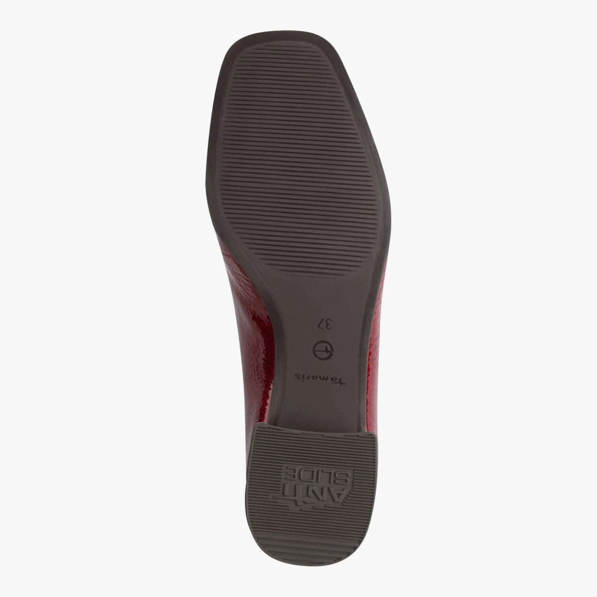 Tamaris Red Patent-Effect Block Heel Loafer