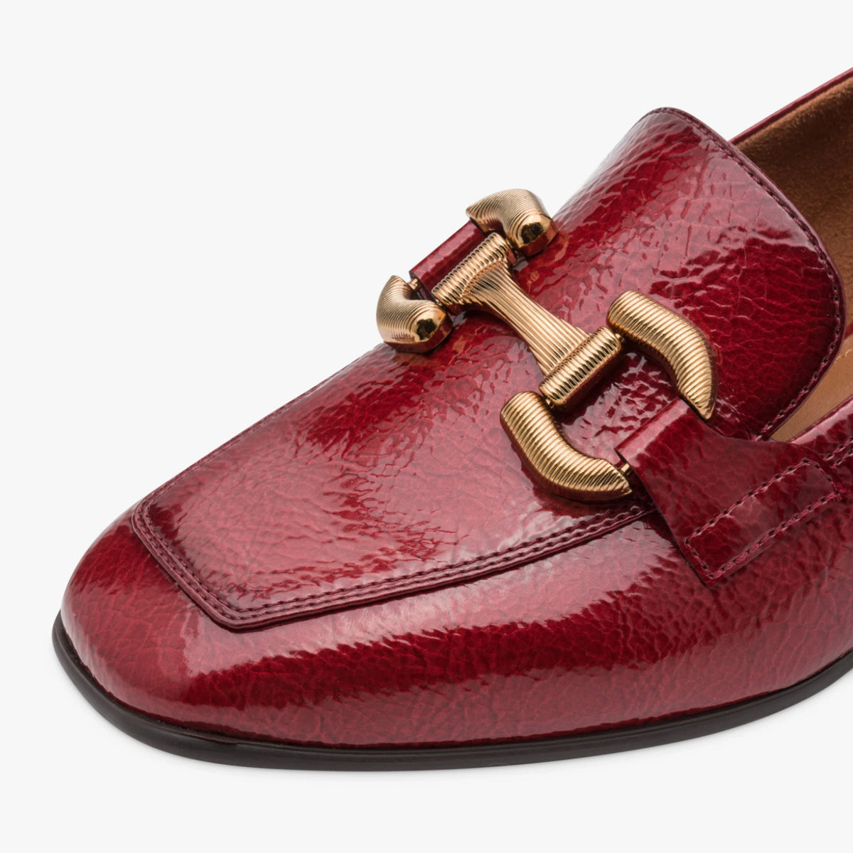 Tamaris Red Patent-Effect Block Heel Loafer