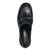 Top view showcasing the glossy finish and metal bar detail of the Tamaris Black Block Heel Loafers.
