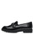 Front view of Tamaris Black Loafer with Chain Link Detail