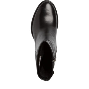 Top view, highlighting the simplistic design of the Tamaris Dressy Block Heel Boot.