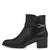 Front view of Tamaris Black Ankle Boot with Block Heel.