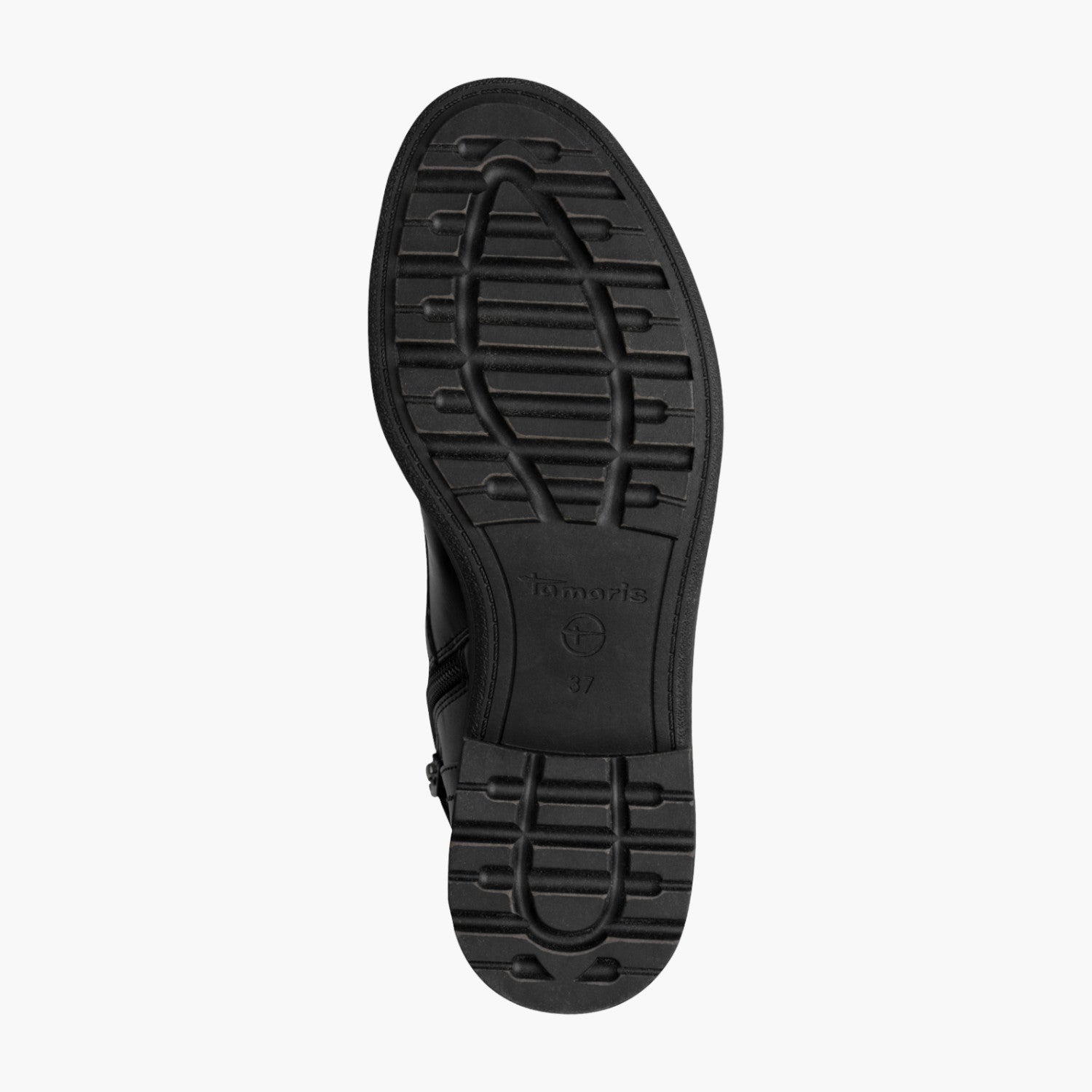 Tamaris Black Lace-Up Ankle Boots with Stud Collar - Leavys Shoes