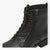 Tamaris Black Boots with Laces, Side Zip & Pull Tab - Sleek & Comfortable