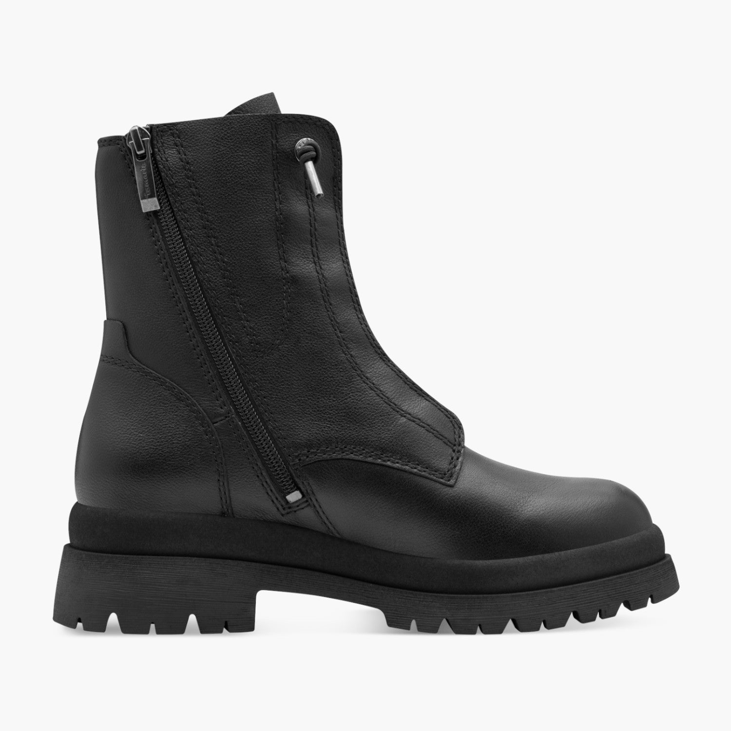 Tamaris Black Leather Mix Lace‑Up Ankle Boots, 30mm - Leavys Shoes