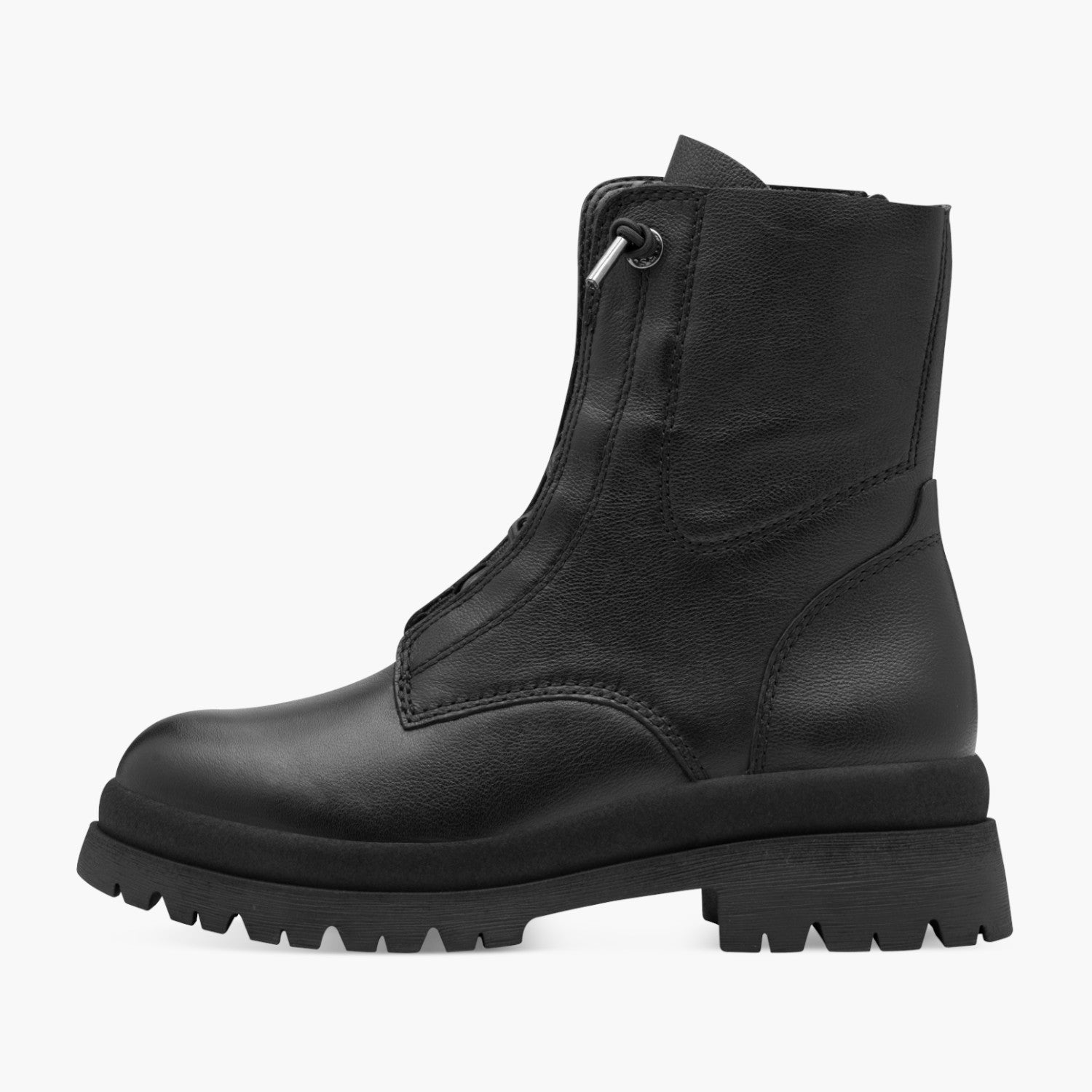 Tamaris Black Leather Mix Lace‑Up Ankle Boots, 30mm - Leavys Shoes