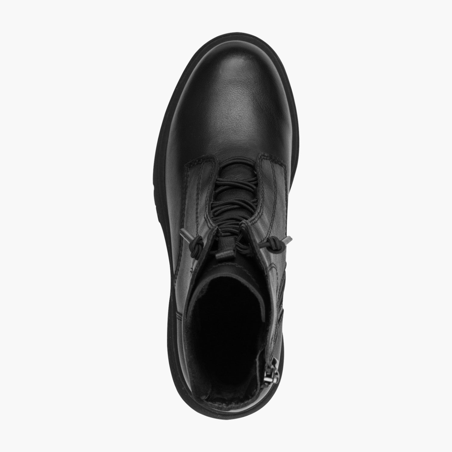 Tamaris Black Leather Mix Lace‑Up Ankle Boots, 30mm - Leavys Shoes