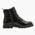 Tamaris Black Patent Ankle Boots with Chunky Sole and Side Zip - Leavys Shoes