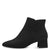 Front view of the faux suede block heel boot