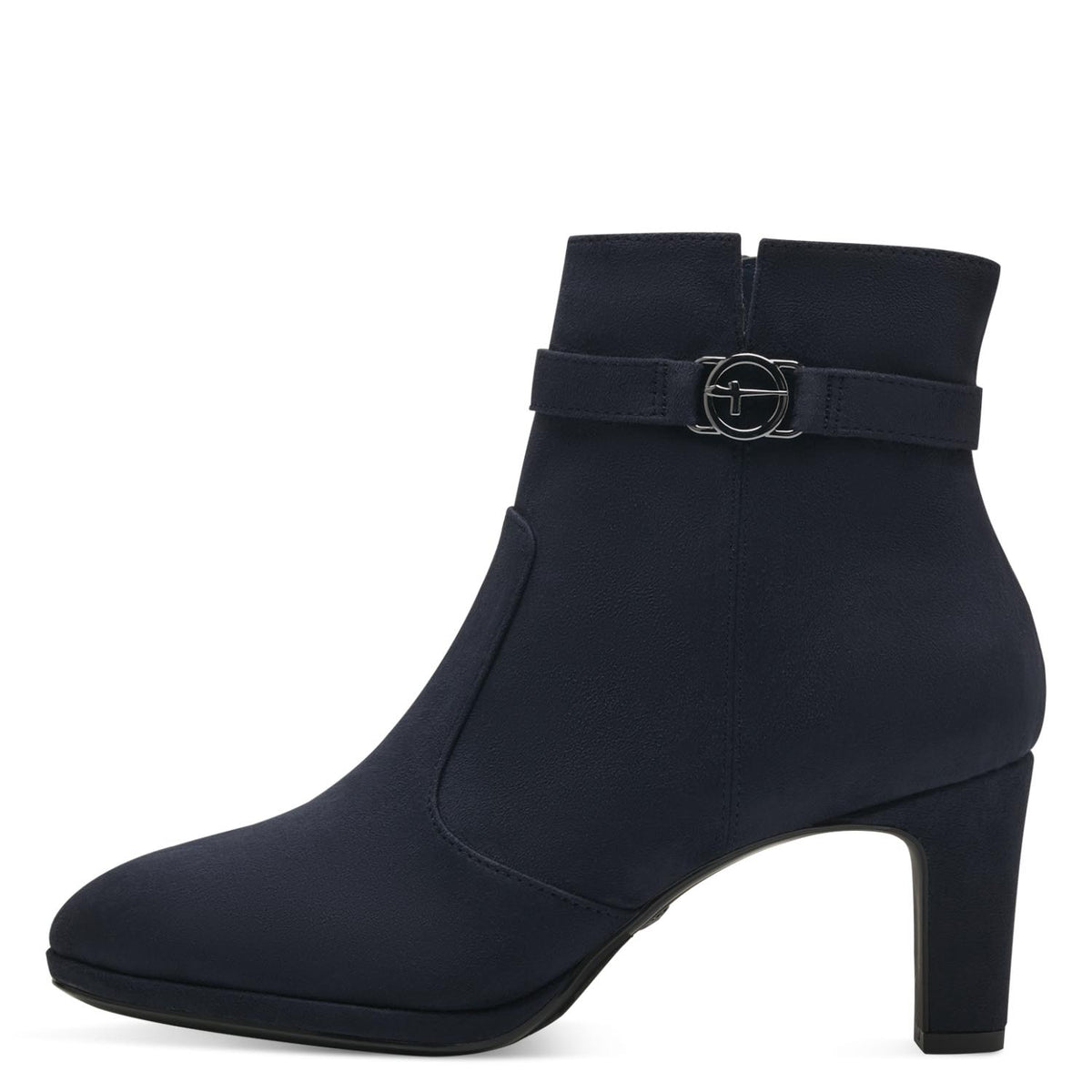 Front view of Tamaris Dressy Navy Thick Heel Boots.