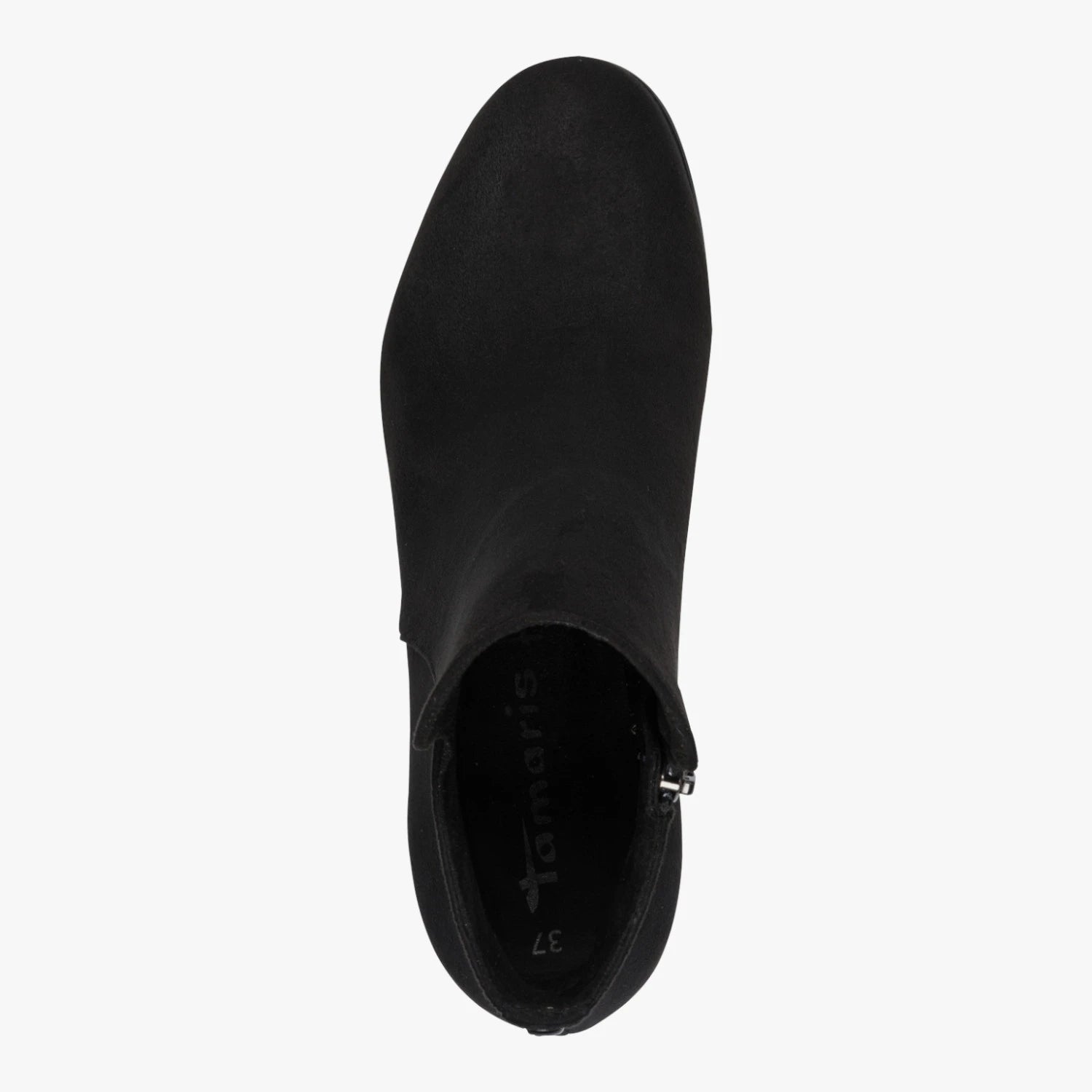Tamaris Black Suede-Effect Block Heel Ankle Boots