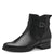 Angle shot of the Tamaris Black Leather Ankle Boot displaying the seamless blend of the boot's design elements.