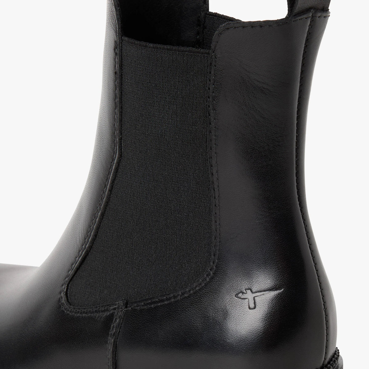 Tamaris Black Leather Block Heel Chelsea Boots
