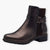 Tamaris Dark Brown Ankle Boots with Block Heel & Buckle Detail - Chunky Sole, Comfort Fit