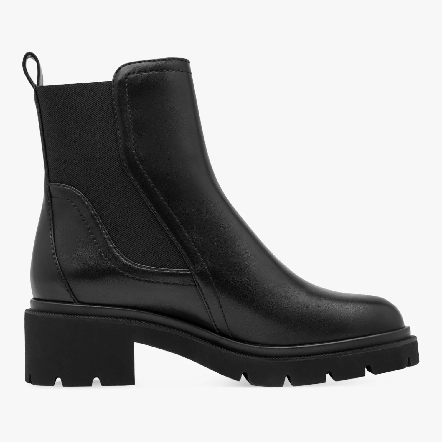 Tamaris Black Chunky Sole Chelsea Boots
