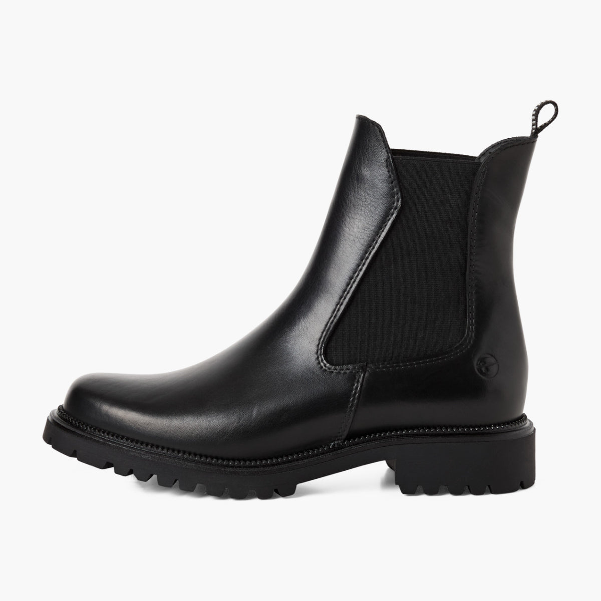 Tamaris Black Chelsea Boots with Block Heel - Leavys Shoes