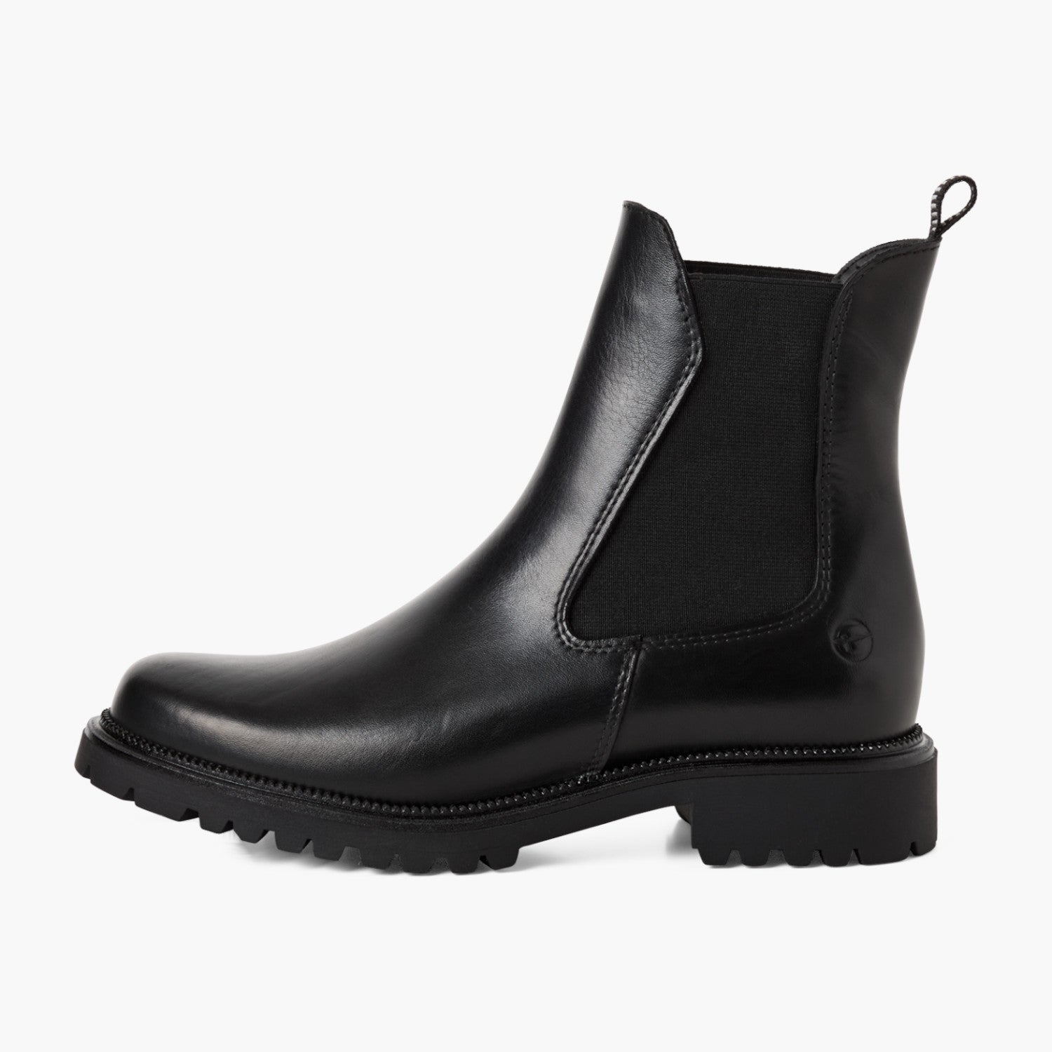 Tamaris Black Chelsea Boots with Block Heel - Leavys Shoes