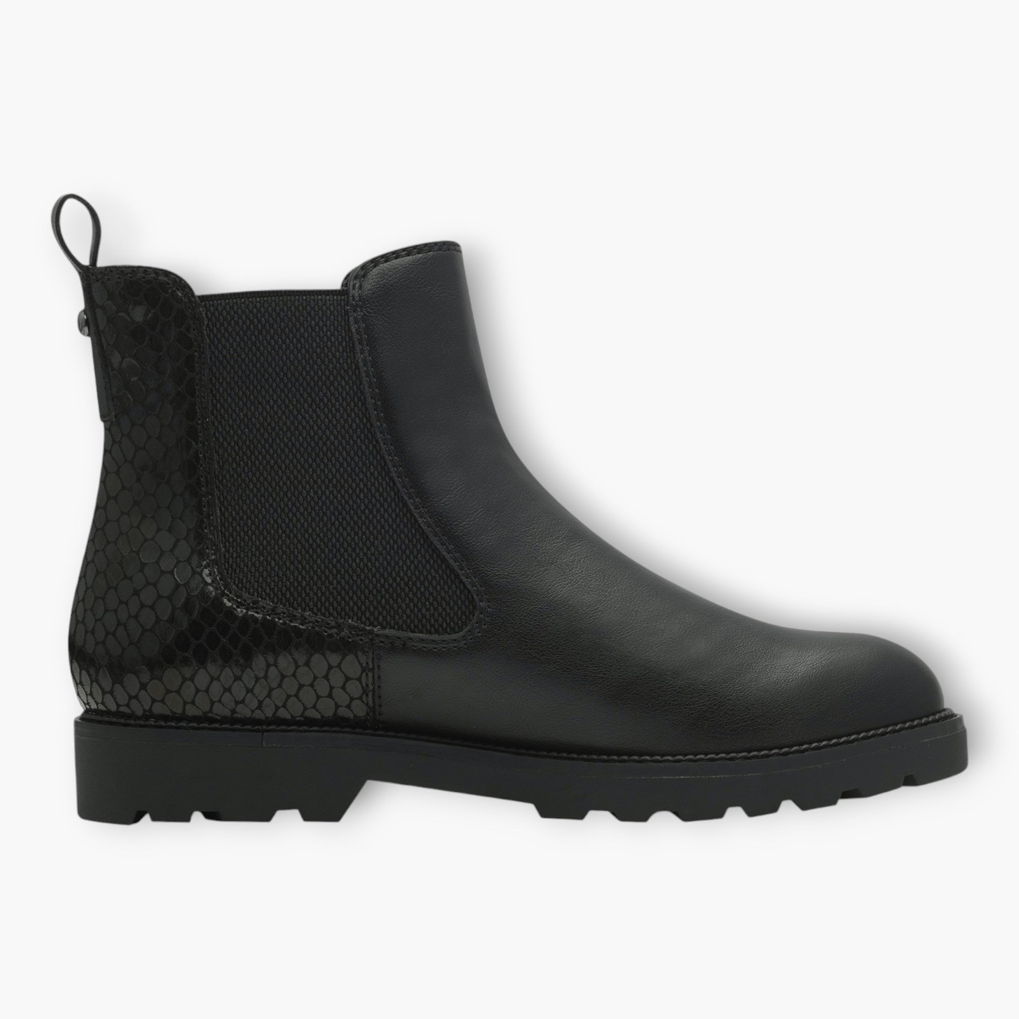 Tamaris Black Chelsea Boots with Chunky Sole - Leavys Shoes