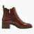 Tamaris Rich Brown Leather Ankle Boots with Soft Footbed and Block Heel