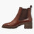 Tamaris Rich Brown Leather Ankle Boots with Soft Footbed and Block Heel