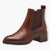 Tamaris Rich Brown Leather Ankle Boots with Soft Footbed and Block Heel