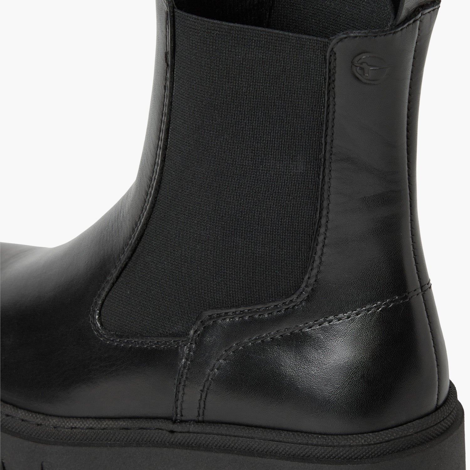 Tamaris Black Platform Chelsea Boots with Block Heel - Leavys Shoes