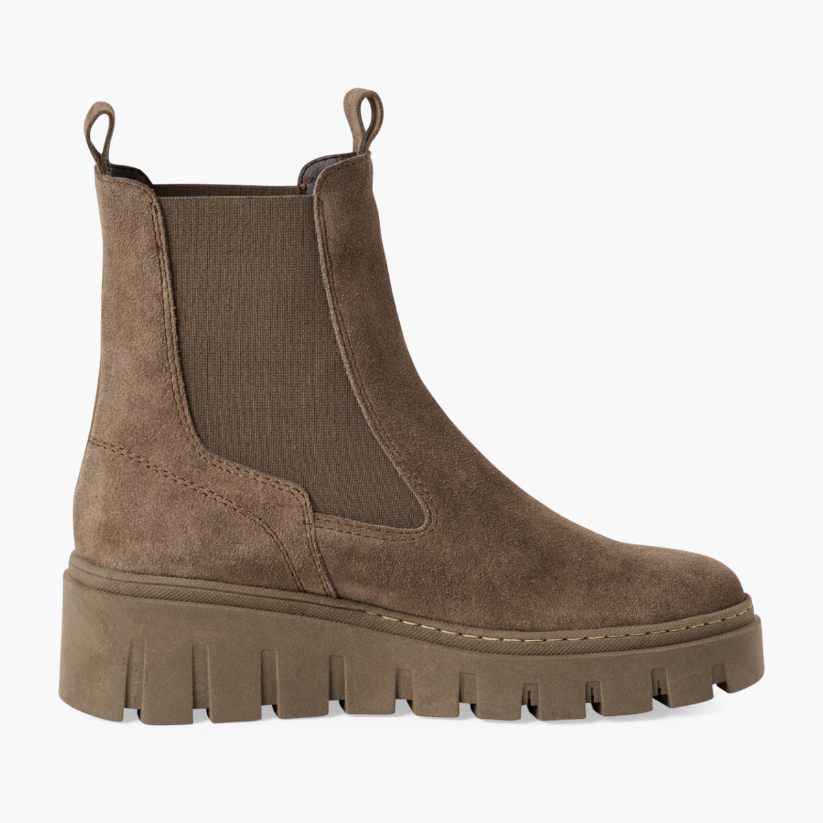 Tamaris Taupe Platform Chelsea Boots with 75mm Heel - Leavys Shoes