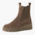 Tamaris Taupe Platform Chelsea Boots with 75mm Heel - Leavys Shoes