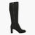 Tamaris Black Faux Suede Knee-High Boots - Block Heel, Stretch Fit & Vegan