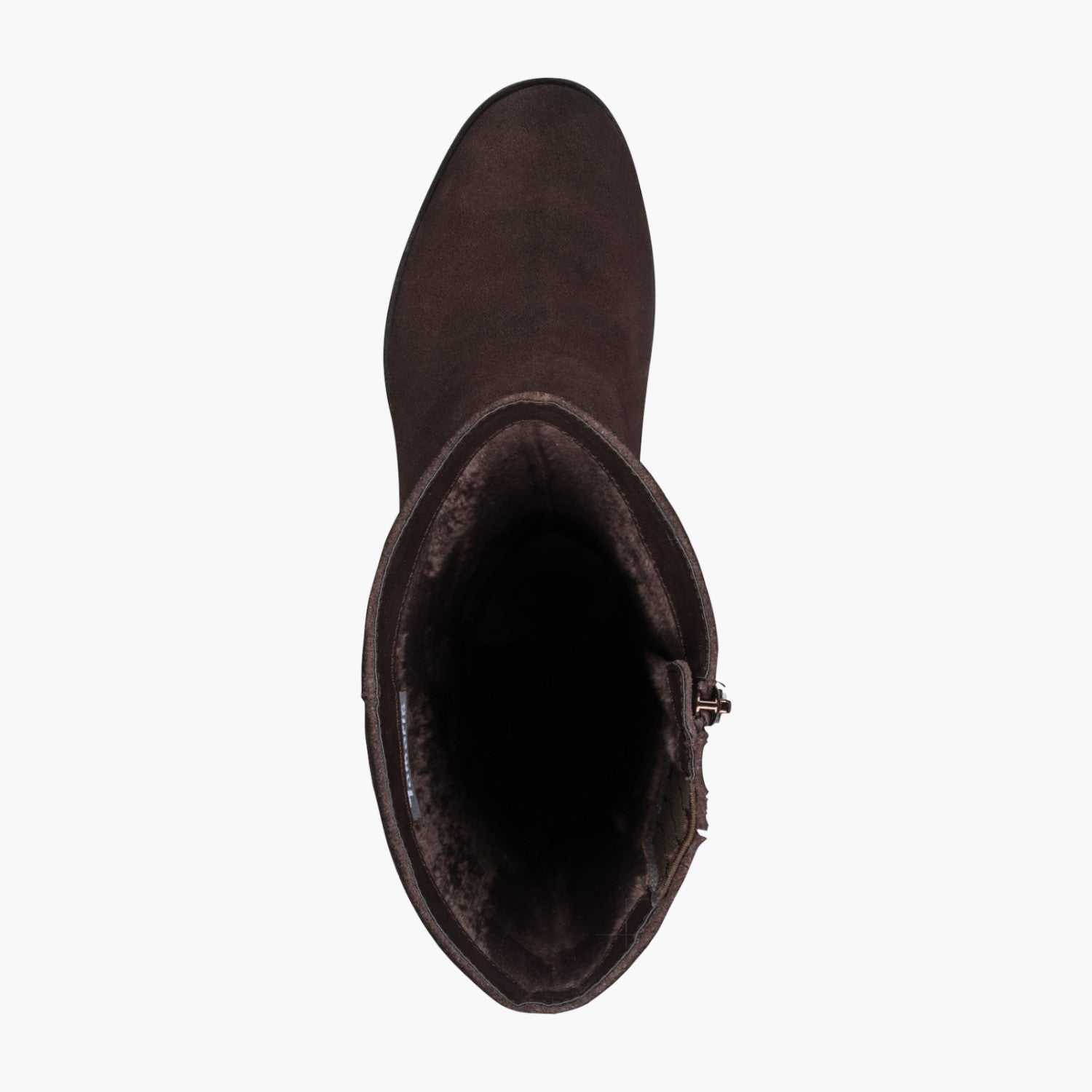 Tamaris Brown Suede Knee Boots with 30mm Block Heel - Leavys Shoes