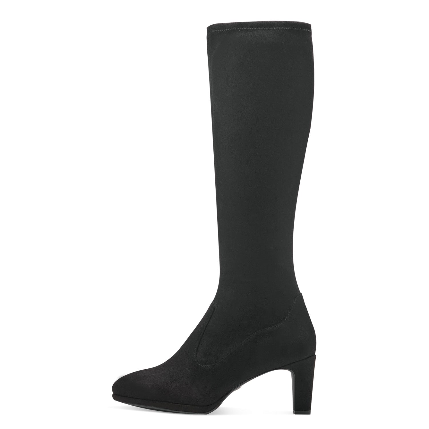 Knee High Boot with a Heel in Black Tamaris Leavys Shoes