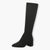 Tamaris Black Faux Suede Knee-High Boots with Block Heel & Stretch Fit