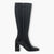 Tamaris Knee High Black Boots with Side Zip & Block Heel - Sleek & Stable