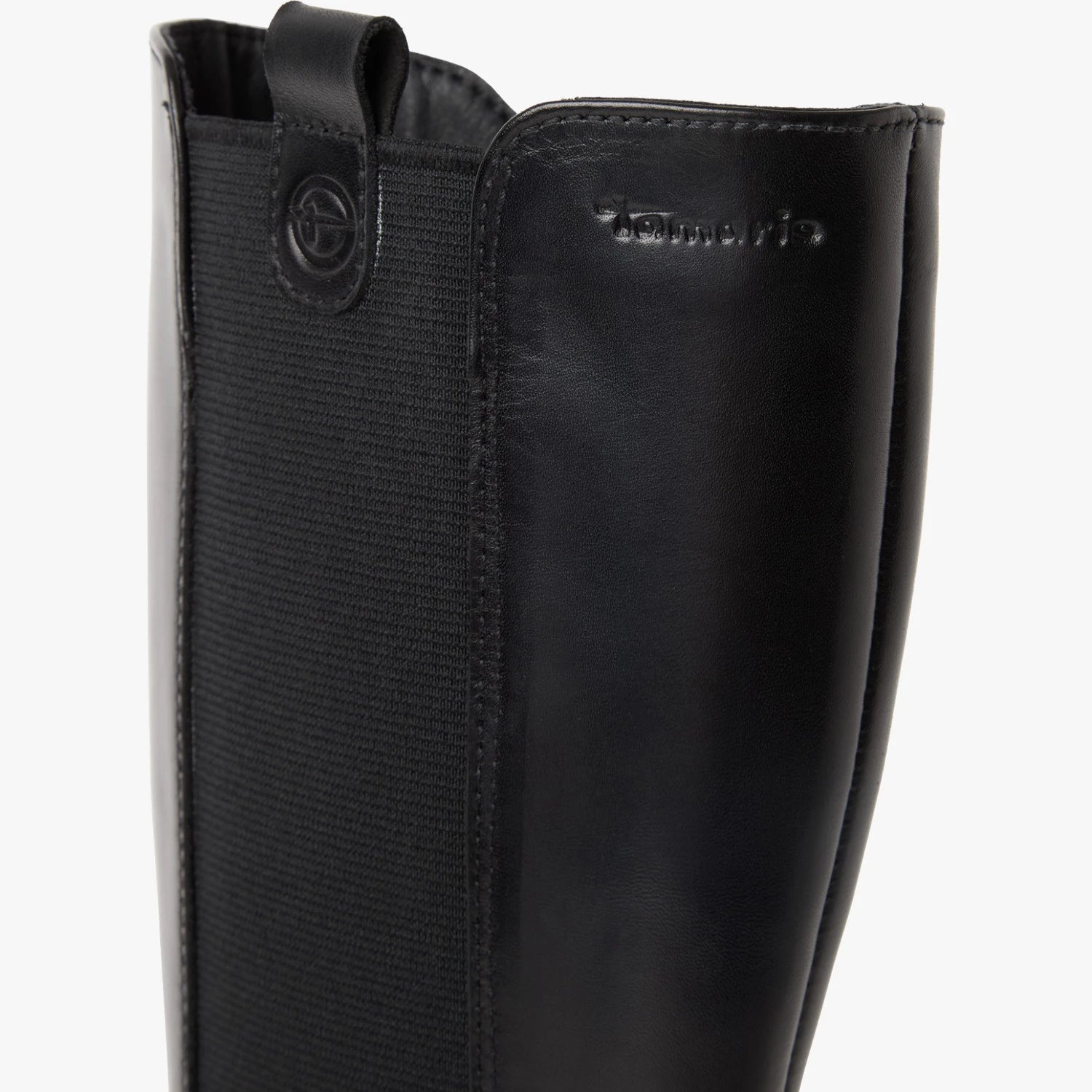 Tamaris Black Leather Chunky Knee-High Boots