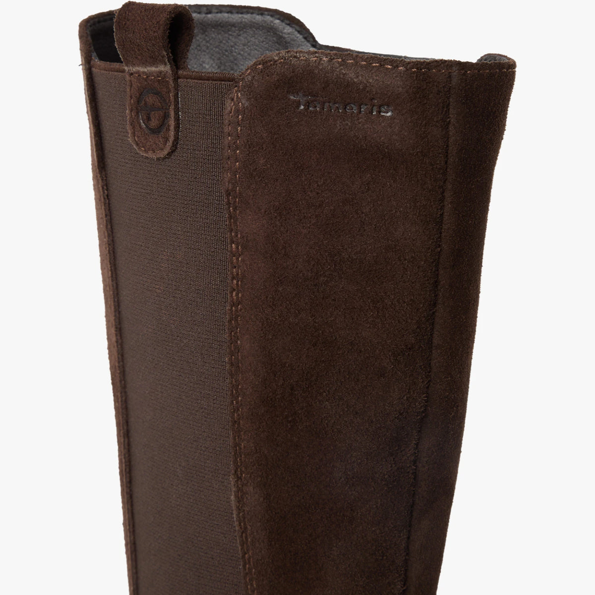 Tamaris Chocolate Brown Suede Chunky Knee-High Boots