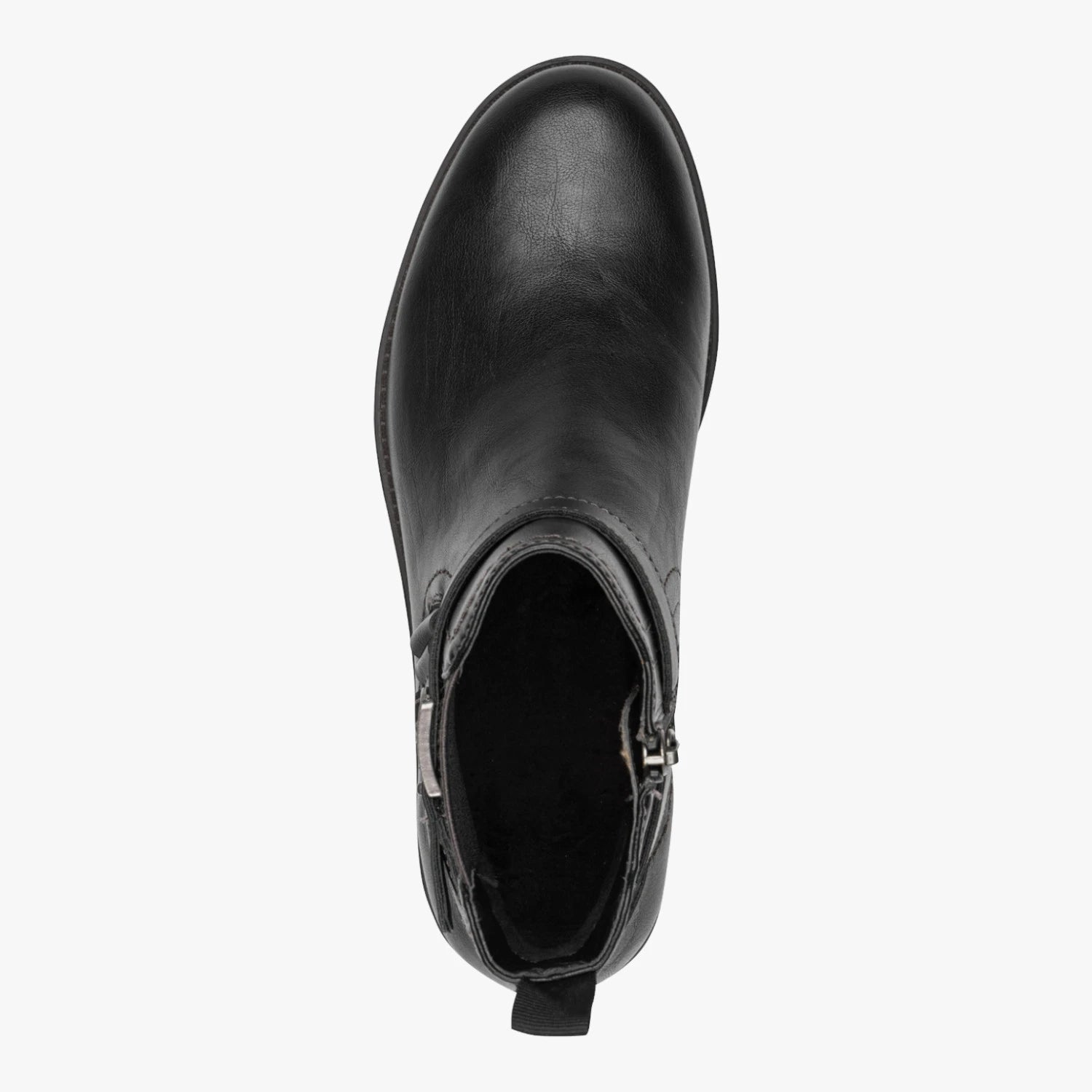 Tamaris Black Buckle Detail Low Heel Ankle Boots
