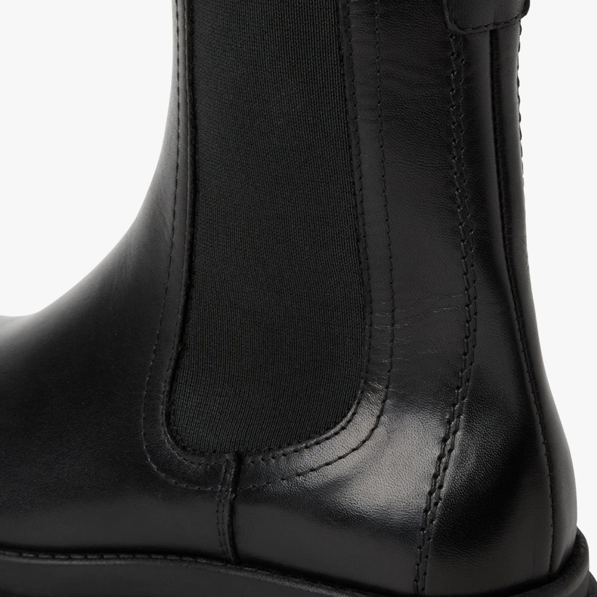Tamaris Black Leather Chunky Chelsea Boots
