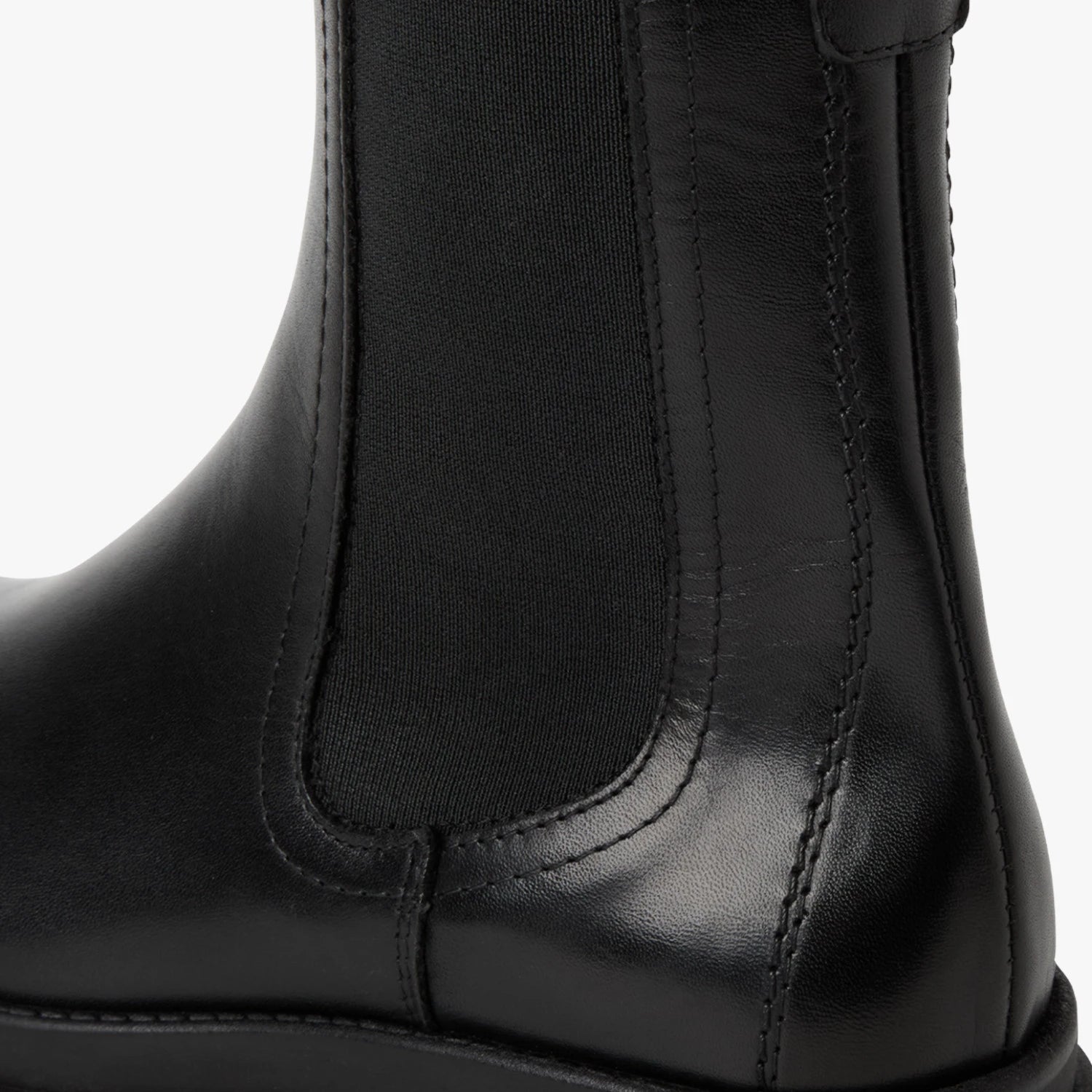 Tamaris Black Leather Chunky Chelsea Boots
